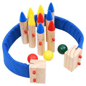 Bowling Game Multicolour Solid Pinewood - Fun for All Ages