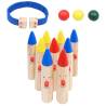 Bowling Game Multicolour Solid Pinewood - Fun for All Ages