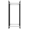 Black Firewood Rack - 40x35x100 cm Tempered Glass Storage