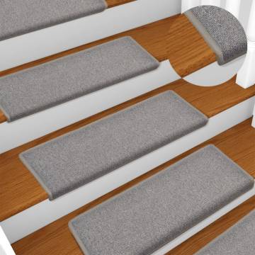 Light Grey Carpet Stair Treads - 15 pcs for Home Safety