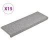 Light Grey Carpet Stair Treads - 15 pcs for Home Safety