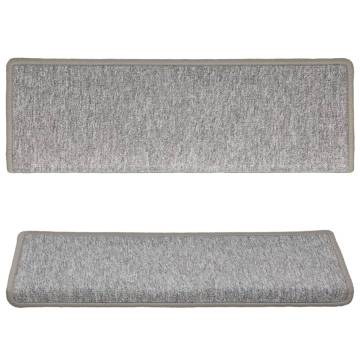 Light Grey Carpet Stair Treads - 15 pcs for Home Safety