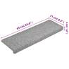 Light Grey Carpet Stair Treads - 15 pcs for Home Safety