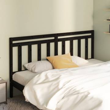 Stylish Black Bed Headboard - Solid Pine Wood, 206x4x100 cm