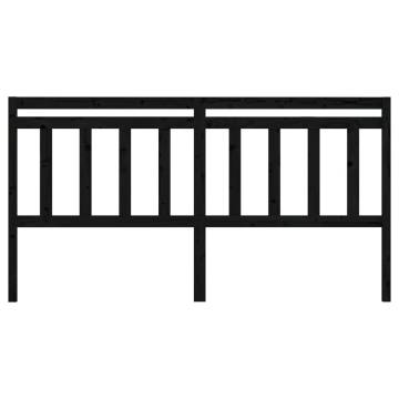 Stylish Black Bed Headboard - Solid Pine Wood, 206x4x100 cm