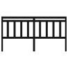 Stylish Black Bed Headboard - Solid Pine Wood, 206x4x100 cm