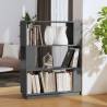 Grey Book Cabinet & Room Divider - Solid Pine Wood 80x25x101 cm