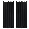 2 pcs Black Micro-Satin Curtains with Loops 140 x 245 cm Colour black Size 245 cm Quantity in Package 2 