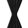 2 pcs Black Micro-Satin Curtains with Loops - 140 x 245 cm