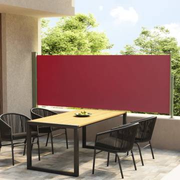 Patio Retractable Side Awning 117x300 cm - Red | HipoMarket