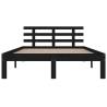 Black Solid Wood Bed Frame 200x200 cm - Modern & Sturdy