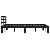 Black Solid Wood Bed Frame 200x200 cm - Modern & Sturdy