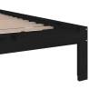 Black Solid Wood Bed Frame 200x200 cm - Modern & Sturdy