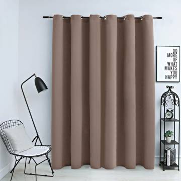 Blackout Curtain with Metal Rings Taupe - 290x245 cm