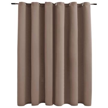 Blackout Curtain with Metal Rings Taupe - 290x245 cm