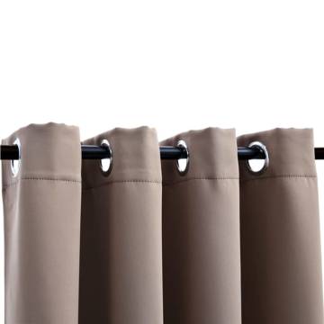 Blackout Curtain with Metal Rings Taupe - 290x245 cm