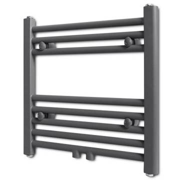 Grey Bathroom Central Heating Towel Rail Radiator - 480x480mm