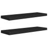 Stylish Floating Wall Shelves - 2 Pcs Black MDF | Hipo Market