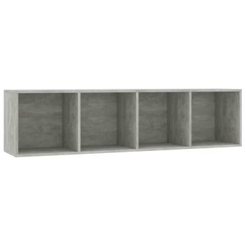 Concrete Grey Book & TV Cabinet - Stylish Storage Solution