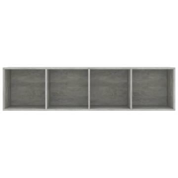 Concrete Grey Book & TV Cabinet - Stylish Storage Solution