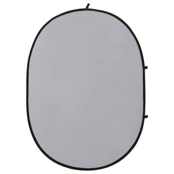 2 in 1 Oval Studio Background Screen - Black & Grey 200x150 cm