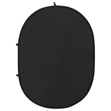 2 in 1 Oval Studio Background Screen - Black & Grey 200x150 cm