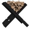 Log Holder Black | Solid Pine Wood Firewood Storage | 47x39.5x48 cm