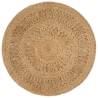 Area Rug Hand-braided Jute 90 cm Round Diameter 90 cm 