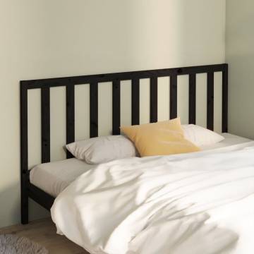 Stylish Black Pine Bed Headboard - 206x4x100 cm