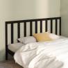 Bed Headboard Black 206x4x100 cm Solid Wood Pine Colour black Size 206 x 100 cm Quantity in Package 1 