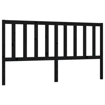 Stylish Black Pine Bed Headboard - 206x4x100 cm