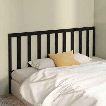 Stylish Black Pine Bed Headboard - 206x4x100 cm