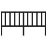 Stylish Black Pine Bed Headboard - 206x4x100 cm