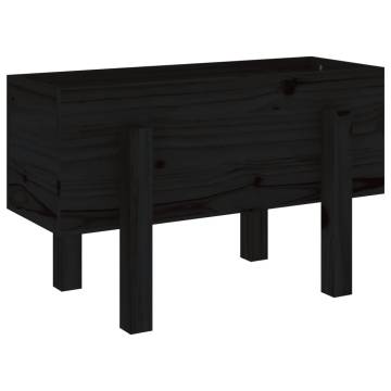 Garden Planter Black 62x30x38 cm - Solid Wood Pine | HipoMarket