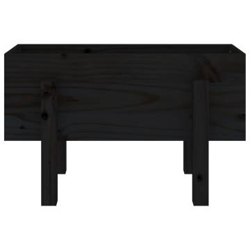 Garden Planter Black 62x30x38 cm - Solid Wood Pine | HipoMarket