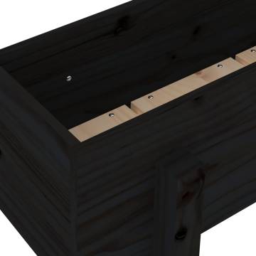 Garden Planter Black 62x30x38 cm - Solid Wood Pine | HipoMarket