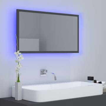 LED Bathroom Mirror Grey 80x8.5x37 cm - Modern Design