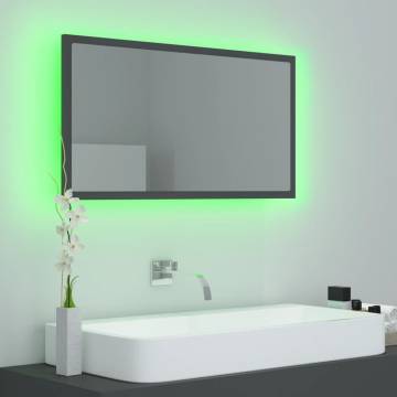 LED Bathroom Mirror Grey 80x8.5x37 cm - Modern Design