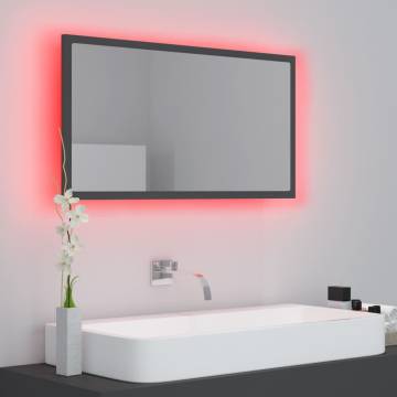 LED Bathroom Mirror Grey 80x8.5x37 cm - Modern Design