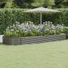 Garden Raised Bed - Powder-coated Steel 373x140x36 cm Grey