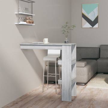 Stylish Grey Sonoma Wall Bar Table - 102x45x103.5 cm