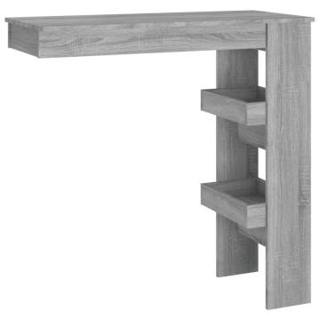 Stylish Grey Sonoma Wall Bar Table - 102x45x103.5 cm