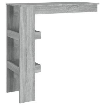 Stylish Grey Sonoma Wall Bar Table - 102x45x103.5 cm