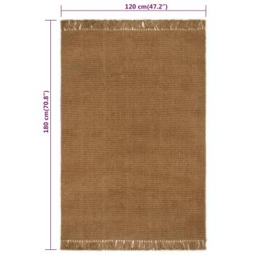 Jute Rug with Tassels 120x180 cm - Natural Home Decor