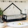 Kids Bed Frame with Drawers Black 80x200 cm Solid Wood Pine Colour black Size 80 x 200 cm 