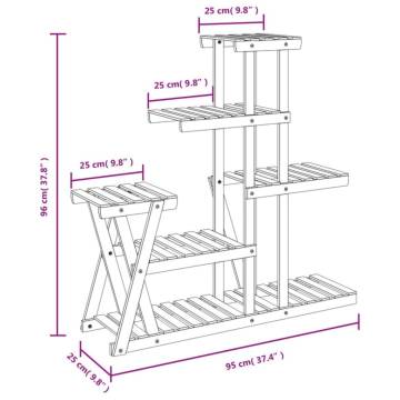 Flower Stand 95x25x96 cm Solid Wood Fir - Durable & Elegant