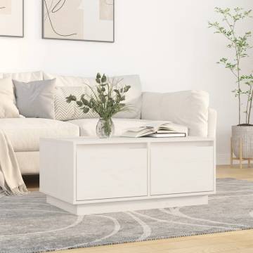 Elegant White Coffee Table - Solid Pine 80x50x35 cm