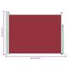 Patio Retractable Side Awning 100x500 cm - Red Awning