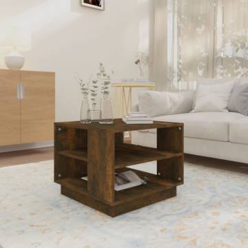 Modern Smoked Oak Coffee Table - 55x55 cm | HipoMarket