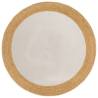 Area Rug Braided White & Natural 150 cm Jute & Cotton Round Colour white Diameter 150 cm 